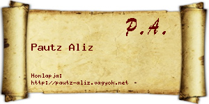 Pautz Aliz névjegykártya